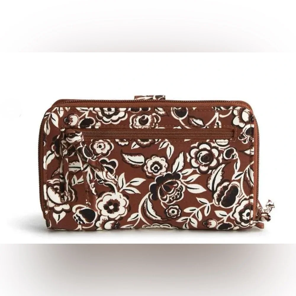 Vera Bradley Large Tab Wallet in Bubbly Flowers Cinnamon